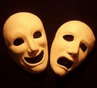Máscaras gregas teatrais